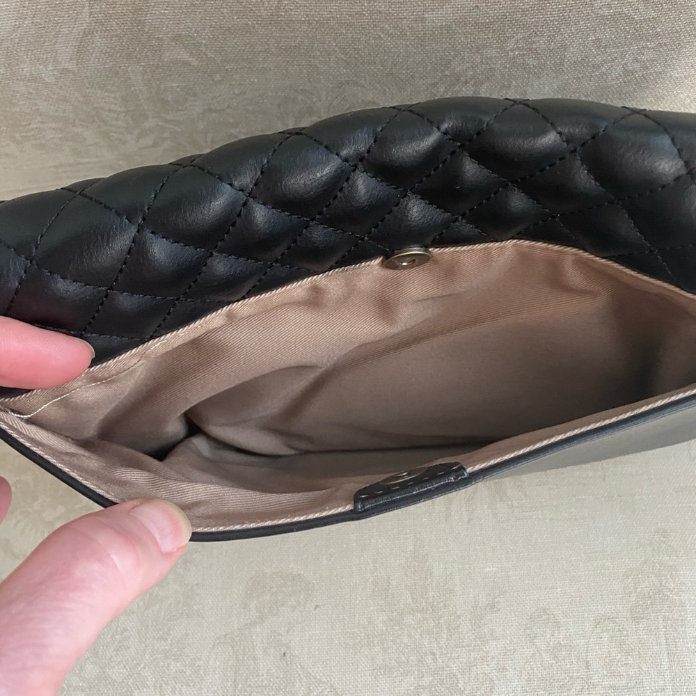 J.Crew Black clutch bag with chain link strap. - Picture 6 of 11